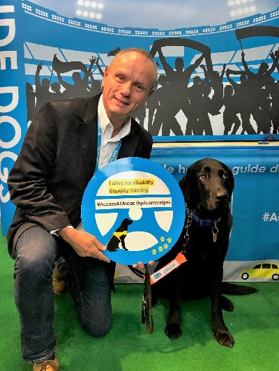 Mike and guide dog Forgan